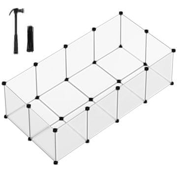 Songmics Ograjen prostor za hišne ljubljenčke, notranja kletka za morske prašičke, 143x73x46 cm, bela