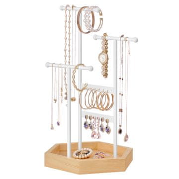 Songmics Stojalo za nakit, 20.5x18x36 cm, belo