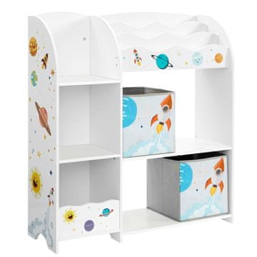 Songmics Organizator za igrače in knjige, 93x30x100 cm, bela
