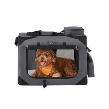 Songmics Prenosna torba za psa, 60x42x42 cm, siva