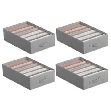 Songmics Set organizatorjev za predale, 6 predelkov, 42x30x17 cm, siva