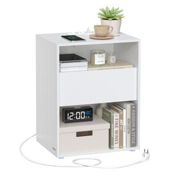 Songmics Nočna omarica, LET777W04, 45x35x58.3 cm, bela