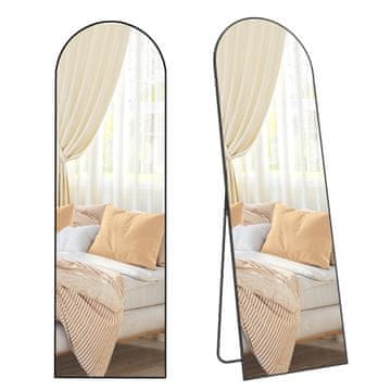 Songmics Stoječe ogledalo v polni dolžini, 160x50x1.3 cm, črno