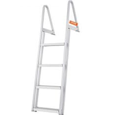 VEVOR Pristaniška lestev 4 stopnice 61x45.5x152.5 cm aluminij