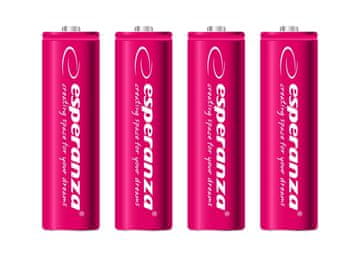 0.00023 Akumulatorske baterije Esperanza Ni-Mh Aa 2000Mah 4Pcs. Rdeča