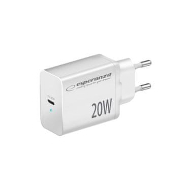 0.00023 Esperanza Quick Power Charger 20W Usb-C Pd Bela