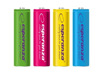0.00023 Akumulatorske baterije Esperanza Ni-Mh Aa 2000Mah 4Pcs. Mešanica barv