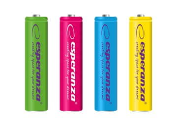0.00023 Akumulatorske baterije Esperanza Ni-Mh Aaa 1000 Mah 4Pcs. Mešanica barv