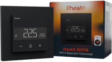 Heatit Heatit WiFi6 pametni termostat, crni mat, 3600W/16A