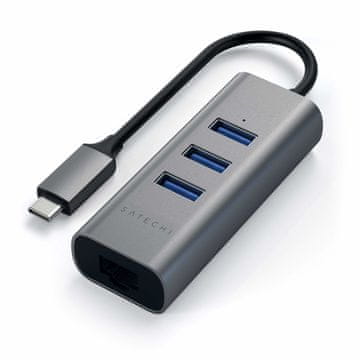 Satechi Satechi ST-TC2N1USB31AM USB-C hub/replicator, sivi