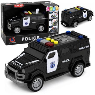 slomart LEAN TOYS Policijski avto posebne enote, črn, s lučmi in zvoki