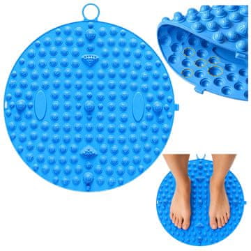slomart LEAN Okrogla blazina za akupresuro stopal, modra, 33 cm
