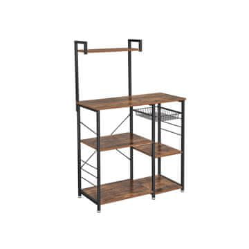 Songmics Kuhinjska polica 90x40x132 cm rjava
