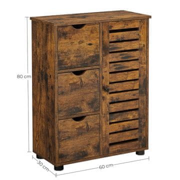 Songmics Kopalniška omarica 60x30x80 cm rjava
