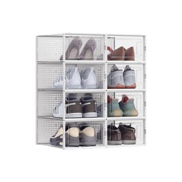 Songmics Set za shranjevanje čevljev 8 kosov 33.3x23x14 cm bela