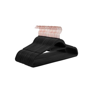 Songmics Obešalniki za oblačila 50 kosov 45x0.6x23.5 cm črni