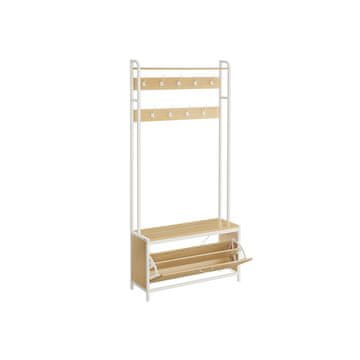 Songmics Obešalnik za plašče z omarico za čevlje 30x85x180 cm rjav