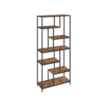 Songmics Knjižna omara 6 polic 30x80x180 cm rjava
