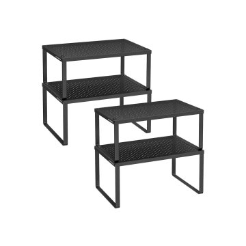 Songmics Komplet začimbnikov 2 kosa 22.9x32x15.4 cm črni kovinski