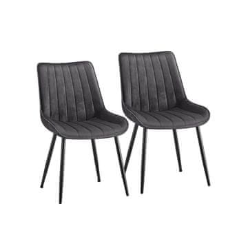 Songmics Set 2 jedilnih stolov 60x50.1x88.6 cm siva