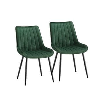 Songmics Set jedilnih stolov 2 kosa 60x50.1x88.6 cm zelena