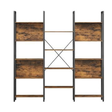 Songmics Knjižna polica z lestvijo 158x24x166 cm rjava