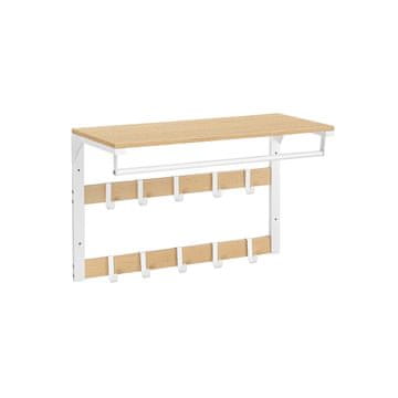 Songmics Stenski obešalnik za plašče 30x65x42 cm rjav