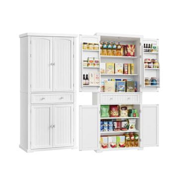 Songmics Kuhinjski omarica Visoka omara za bife 40x76x182.1 cm Bela