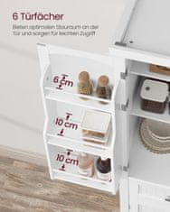 Songmics Kuhinjski omarica 40x76x182.1 cm Bela