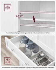 Songmics Kuhinjski omarica 40x76x182.1 cm Bela
