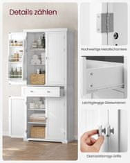 Songmics Kuhinjski omarica 40x76x182.1 cm Bela