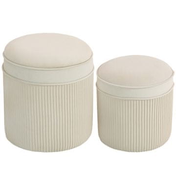 Homestar Set okroglih shranjevalnih otomanskih stolov 36x36x41,5 cm, bela
