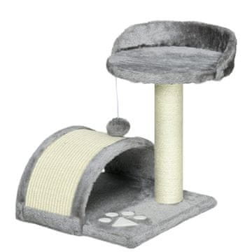 Homestar Mačje drevo majhna mačja stolp z votlino in igralno kroglo 35,5x37x46 cm siva