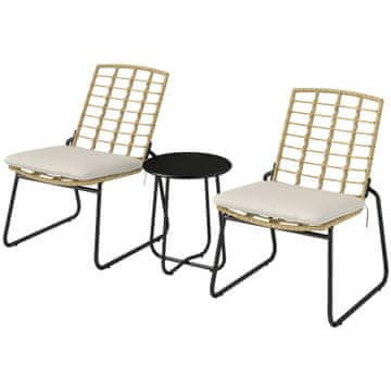 Homestar Vrtni garnitura 3-delna 56x67x78 cm bež ratan