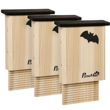 Homestar Set 3-delni hišica za netopirje 25x6x37,5 cm naravna črna