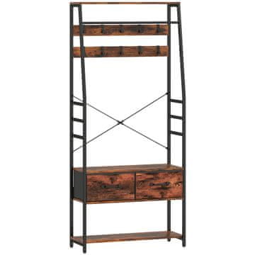 Homestar Obešalnik za plašče s klopjo za čevlje 80x30x180 cm rjav