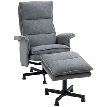 Homestar Masažna pisarniška stol z naslonjalom za noge 78x93x99 cm siva