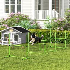Homestar Agility Set 4-delni nastavljiv pasji poligon 99x65x94 cm zelen