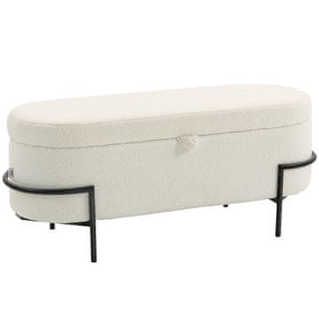 Homestar Shranjevalni otomanski stol 114,5x40x48 cm, bel