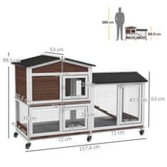Homestar Majhen kletka za male živali 157,4x53x99,5 cm rjava