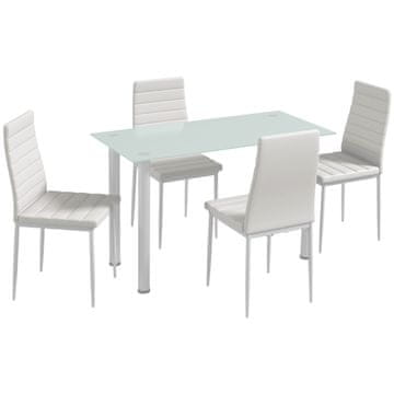 Homestar Jedilna miza z 5-delnim kompletom 120x60x75 cm bela