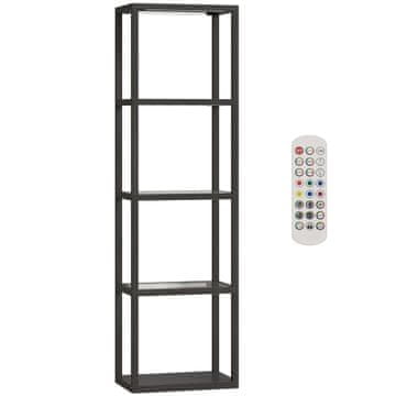 Homestar Stojalna svetilka s steklenimi policami 45x29x157 cm črna