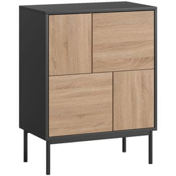 Homestar Omara 60x35x78 cm Črna, Material: MDF (FSC) kovina