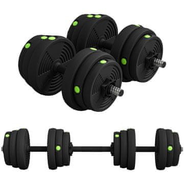 Homestar Set uteži 2-v-1, palica in uteži, 25 kg, črna