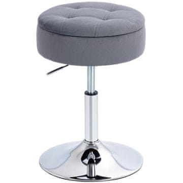 Homestar Bar stol vrtljiv nastavljiv s shranjevanjem 39x39x65 cm siva