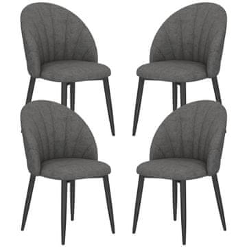 Homestar Set 4 jedilnih stolov, 52x54x79 cm, siva