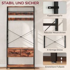 Homestar Obešalnik za plašče s klopjo za čevlje 80x30x180 cm rjav