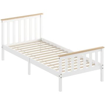 Homestar Enojna posteljna ogrodje 210x98x82 cm Bela