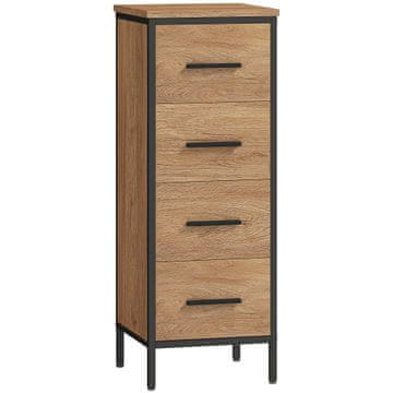 Homestar Kopalniška omarica 4 predali 30x30x82 cm rjava