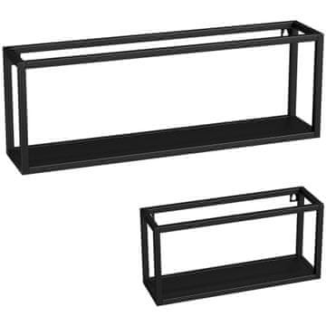Homestar Komplet stenskih polic 2 kosa 60x12x21 cm črna